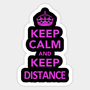 Keep calm and Keep Distance Purple Sticker